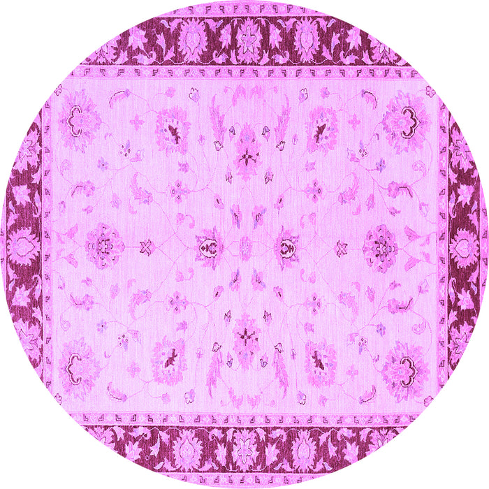 Round Machine Washable Persian Purple Traditional Area Rugs, wshtr1792pur