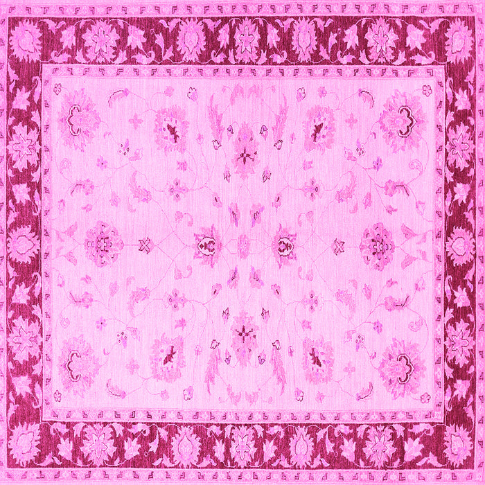 Square Machine Washable Persian Pink Traditional Rug, wshtr1792pnk