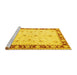 Sideview of Machine Washable Persian Yellow Traditional Rug, wshtr1792yw