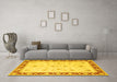 Machine Washable Persian Yellow Traditional Rug in a Living Room, wshtr1792yw