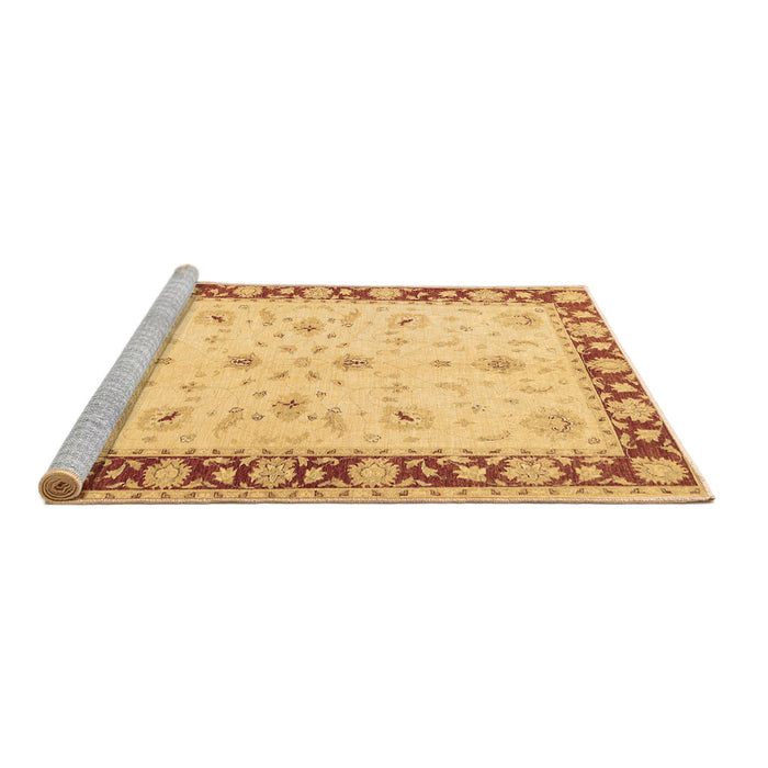 Sideview of Machine Washable Persian Brown Traditional Rug, wshtr1792brn