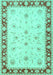 Machine Washable Persian Turquoise Traditional Area Rugs, wshtr1792turq