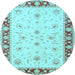 Round Persian Light Blue Traditional Rug, tr1792lblu