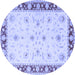 Round Persian Blue Traditional Rug, tr1792blu