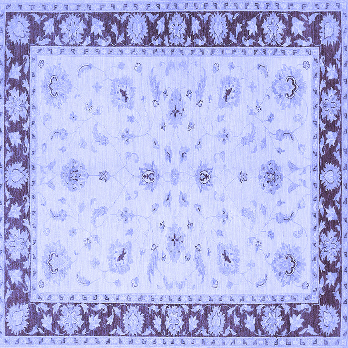 Square Machine Washable Persian Blue Traditional Rug, wshtr1792blu