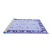 Sideview of Machine Washable Persian Blue Traditional Rug, wshtr1792blu