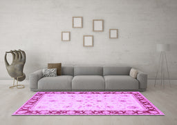 Machine Washable Persian Purple Traditional Area Rugs in a Living Room, wshtr1792pur