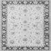 Round Machine Washable Persian Gray Traditional Rug, wshtr1792gry