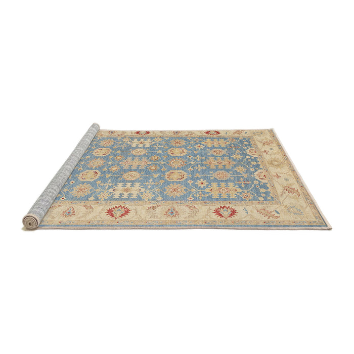 Sideview of Machine Washable Traditional Brown Rug, wshtr1793