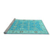 Sideview of Machine Washable Persian Light Blue Traditional Rug, wshtr1793lblu