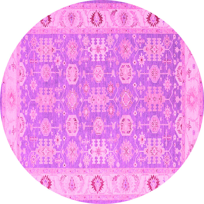 Round Persian Pink Traditional Rug, tr1793pnk