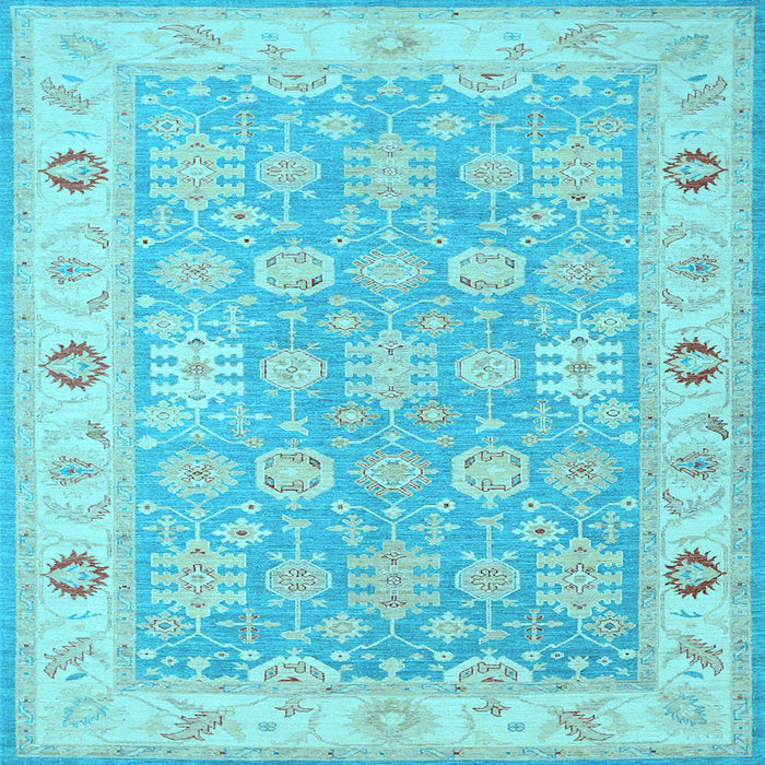 Square Machine Washable Persian Light Blue Traditional Rug, wshtr1793lblu