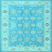 Square Machine Washable Persian Light Blue Traditional Rug, wshtr1793lblu