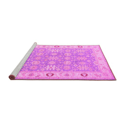 Sideview of Machine Washable Persian Pink Traditional Rug, wshtr1793pnk