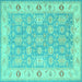 Square Machine Washable Persian Turquoise Traditional Area Rugs, wshtr1793turq