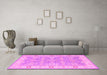 Machine Washable Persian Pink Traditional Rug in a Living Room, wshtr1793pnk