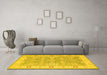 Machine Washable Persian Yellow Traditional Rug in a Living Room, wshtr1793yw