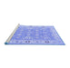 Sideview of Machine Washable Persian Blue Traditional Rug, wshtr1793blu