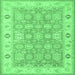 Square Persian Emerald Green Traditional Rug, tr1793emgrn