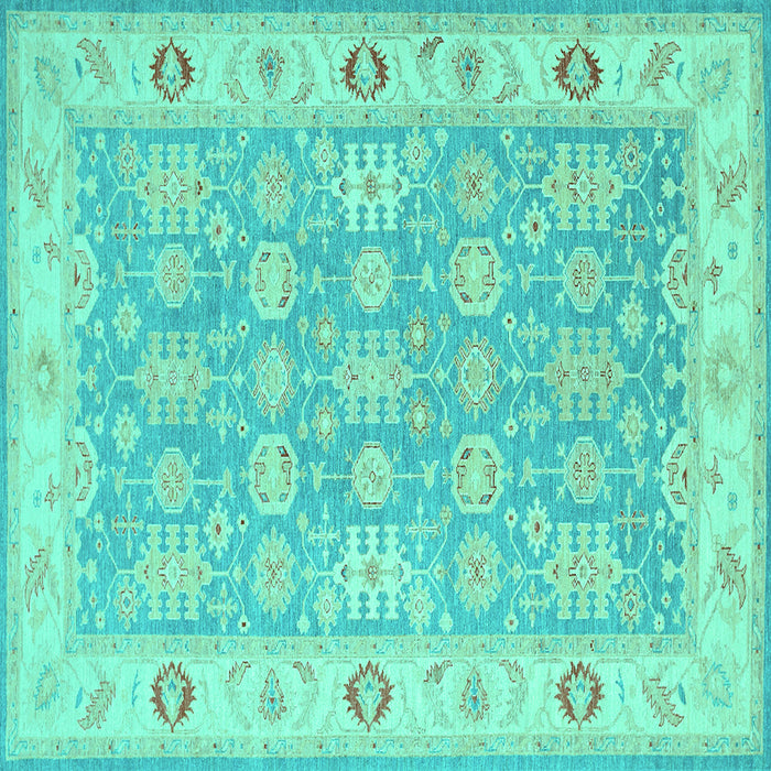 Square Persian Turquoise Traditional Rug, tr1793turq