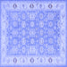 Square Machine Washable Persian Blue Traditional Rug, wshtr1793blu