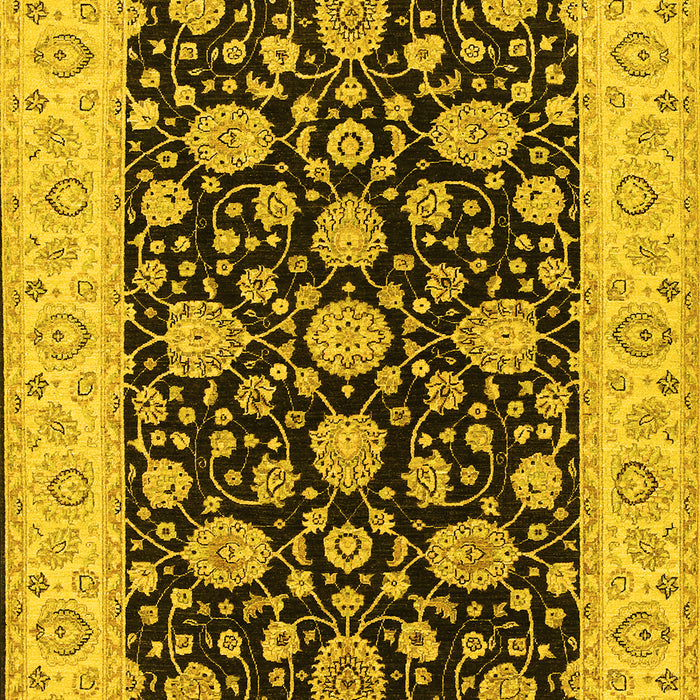 Machine Washable Oriental Yellow Traditional Rug, wshtr1794yw