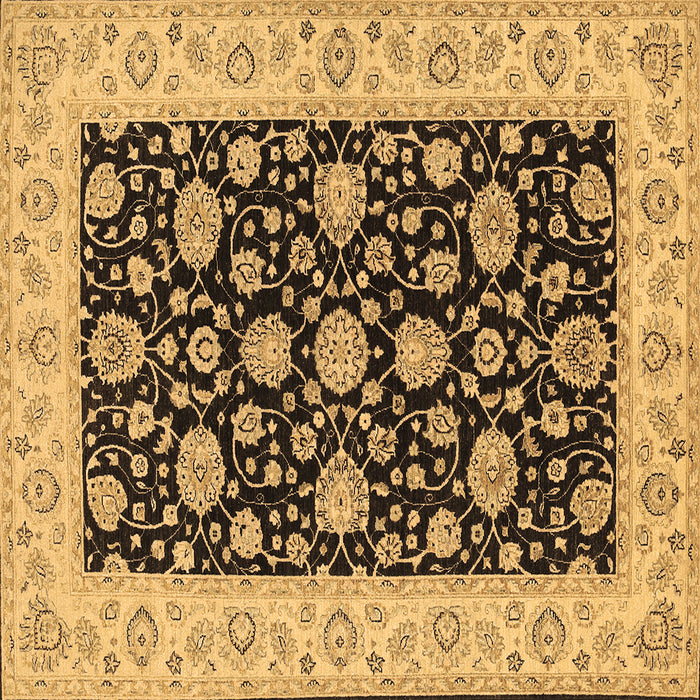 Square Oriental Brown Traditional Rug, tr1794brn