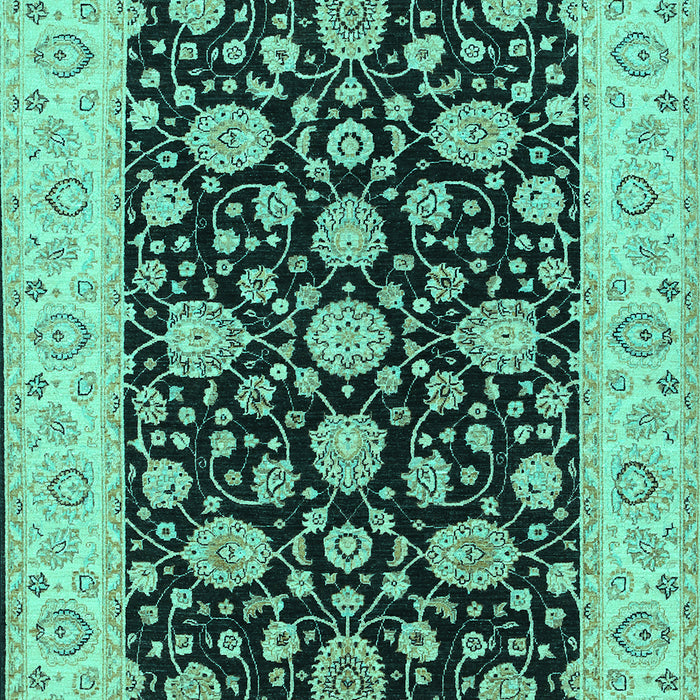 Machine Washable Oriental Turquoise Traditional Area Rugs, wshtr1794turq