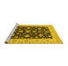 Sideview of Machine Washable Oriental Yellow Traditional Rug, wshtr1794yw