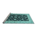 Sideview of Machine Washable Oriental Light Blue Traditional Rug, wshtr1794lblu