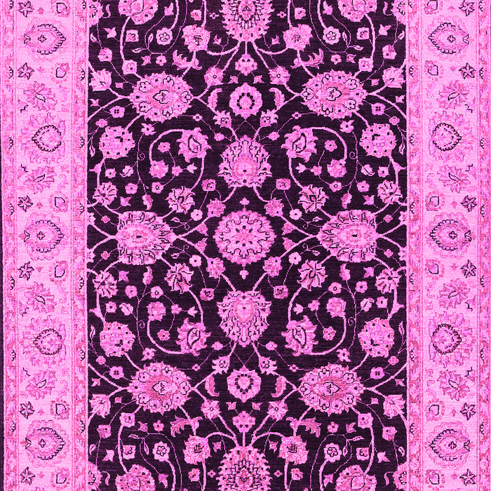 Machine Washable Oriental Pink Traditional Rug, wshtr1794pnk