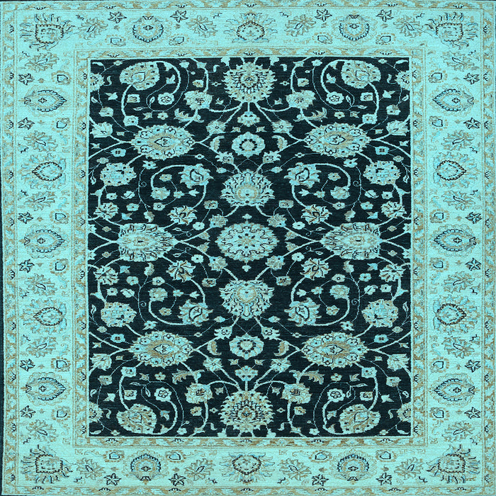 Square Oriental Light Blue Traditional Rug, tr1794lblu