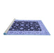 Sideview of Machine Washable Oriental Blue Traditional Rug, wshtr1794blu