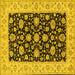 Square Machine Washable Oriental Yellow Traditional Rug, wshtr1794yw