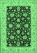 Machine Washable Oriental Emerald Green Traditional Area Rugs, wshtr1794emgrn