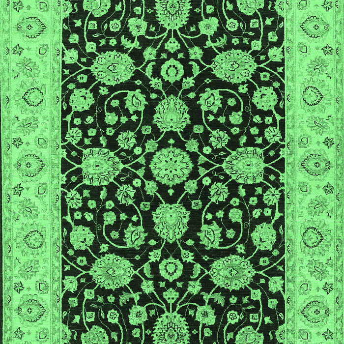 Machine Washable Oriental Emerald Green Traditional Area Rugs, wshtr1794emgrn
