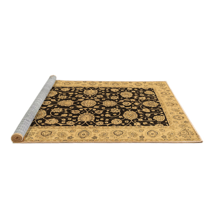 Sideview of Machine Washable Oriental Brown Traditional Rug, wshtr1794brn