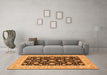 Machine Washable Oriental Orange Traditional Area Rugs in a Living Room, wshtr1794org