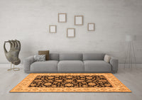 Machine Washable Oriental Orange Traditional Rug, wshtr1794org