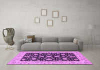 Machine Washable Oriental Purple Traditional Rug, wshtr1794pur