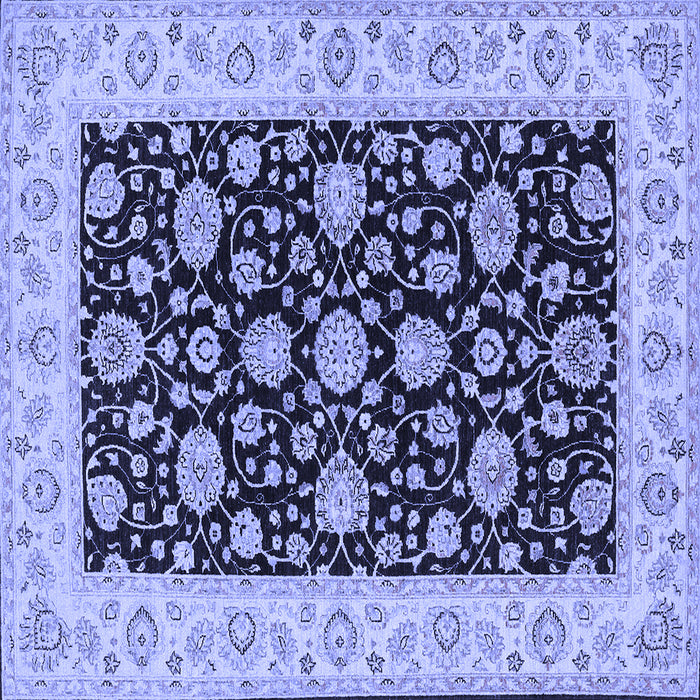 Square Machine Washable Oriental Blue Traditional Rug, wshtr1794blu