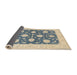 Sideview of Traditional Grayish Turquoise Green Oriental Rug, tr1795