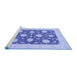 Sideview of Machine Washable Oriental Blue Traditional Rug, wshtr1795blu