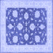 Square Oriental Blue Traditional Rug, tr1795blu