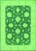 Serging Thickness of Machine Washable Oriental Green Traditional Area Rugs, wshtr1795grn