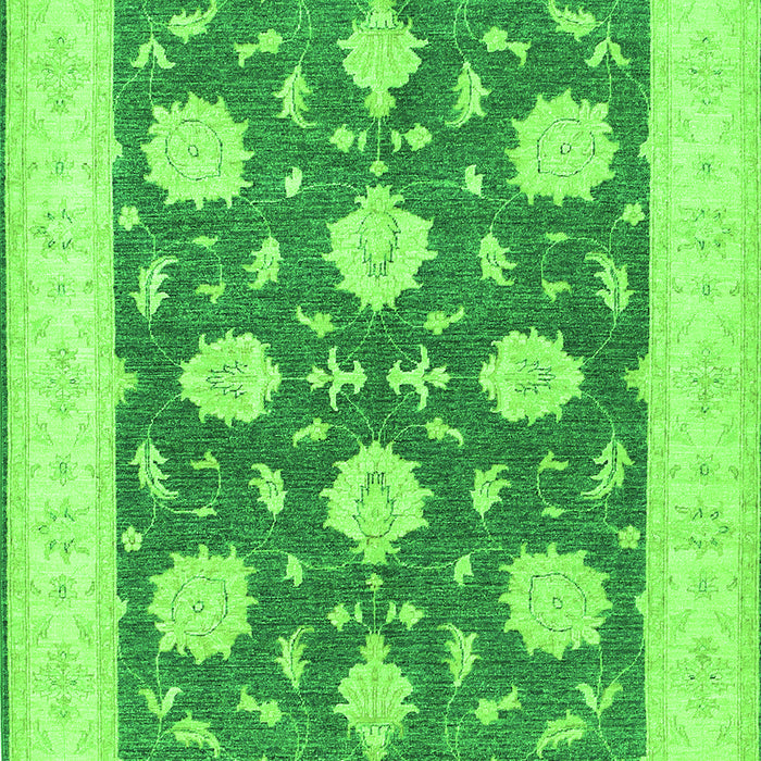 Serging Thickness of Machine Washable Oriental Green Traditional Area Rugs, wshtr1795grn