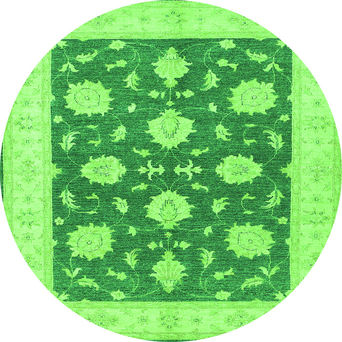 Square Oriental Green Traditional Rug, tr1795grn