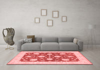 Machine Washable Oriental Red Traditional Rug, wshtr1795red