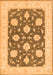 Serging Thickness of Machine Washable Oriental Orange Traditional Area Rugs, wshtr1795org