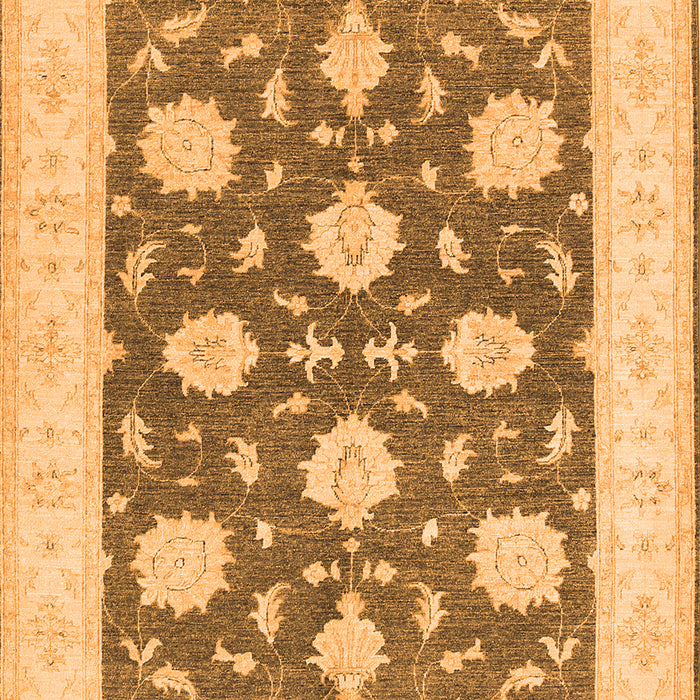 Serging Thickness of Machine Washable Oriental Orange Traditional Area Rugs, wshtr1795org